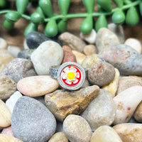 Red millefiori ring