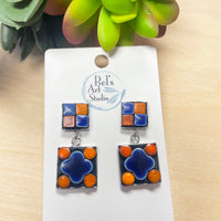 Double square earrings