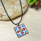 Square copper bezel tile