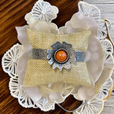 Floral hammered bangle