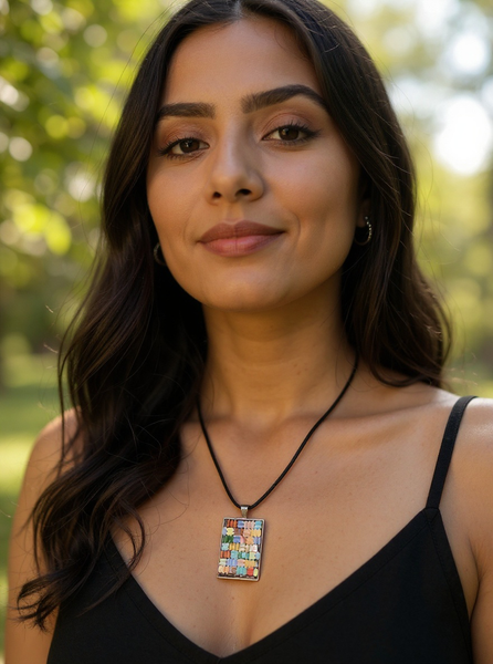 Weave mosaic necklace