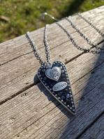 Beaded mosaic heart pendant