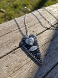 Beaded mosaic heart pendant