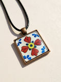 Square copper bezel tile