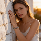 Mexican inspired bezel bracelet