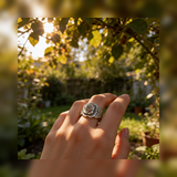 Embossed rose ring