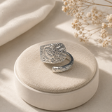 Floral leaf wrap ring