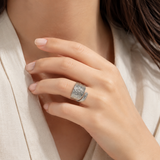 Floral leaf wrap ring