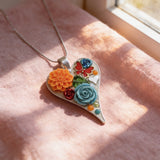 Heart bezel with florals