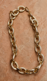Gold oval cable necklace