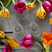Teardrop floral earrings