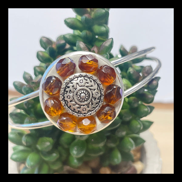 Amber mosaic bangle