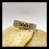 Hammered rectangle bezel cuff