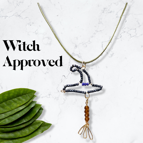 Witch hat beaded pendant